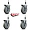 Service Caster 6'' Gray Poly Swivel 7/8'' Expanding Stem Caster Set with Brake, 4PK SCC-EX20S614-PPUB-PLB-78-4 - alternate 4